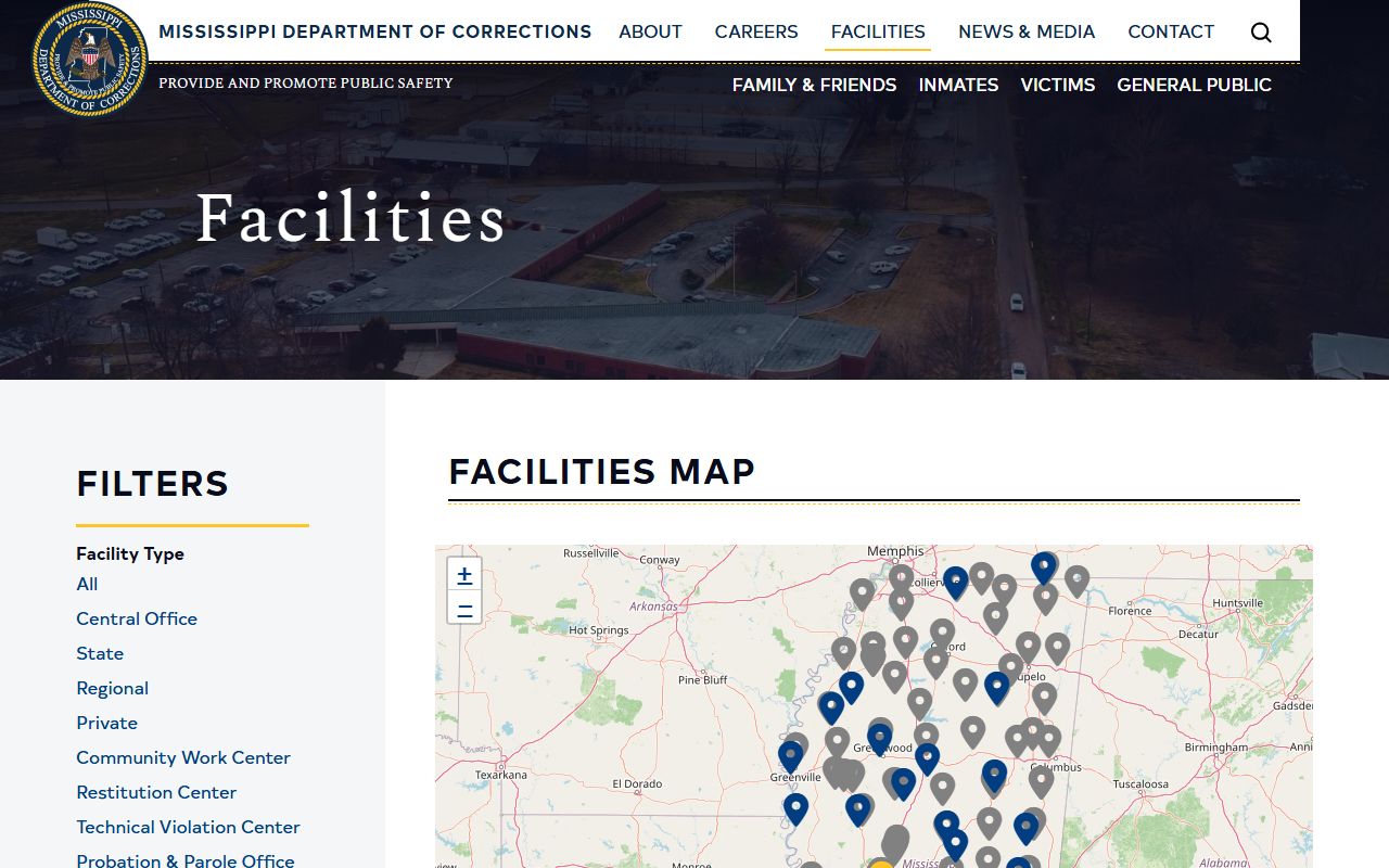 Lincoln County inmate records MDOC facilities list showing state prison search context